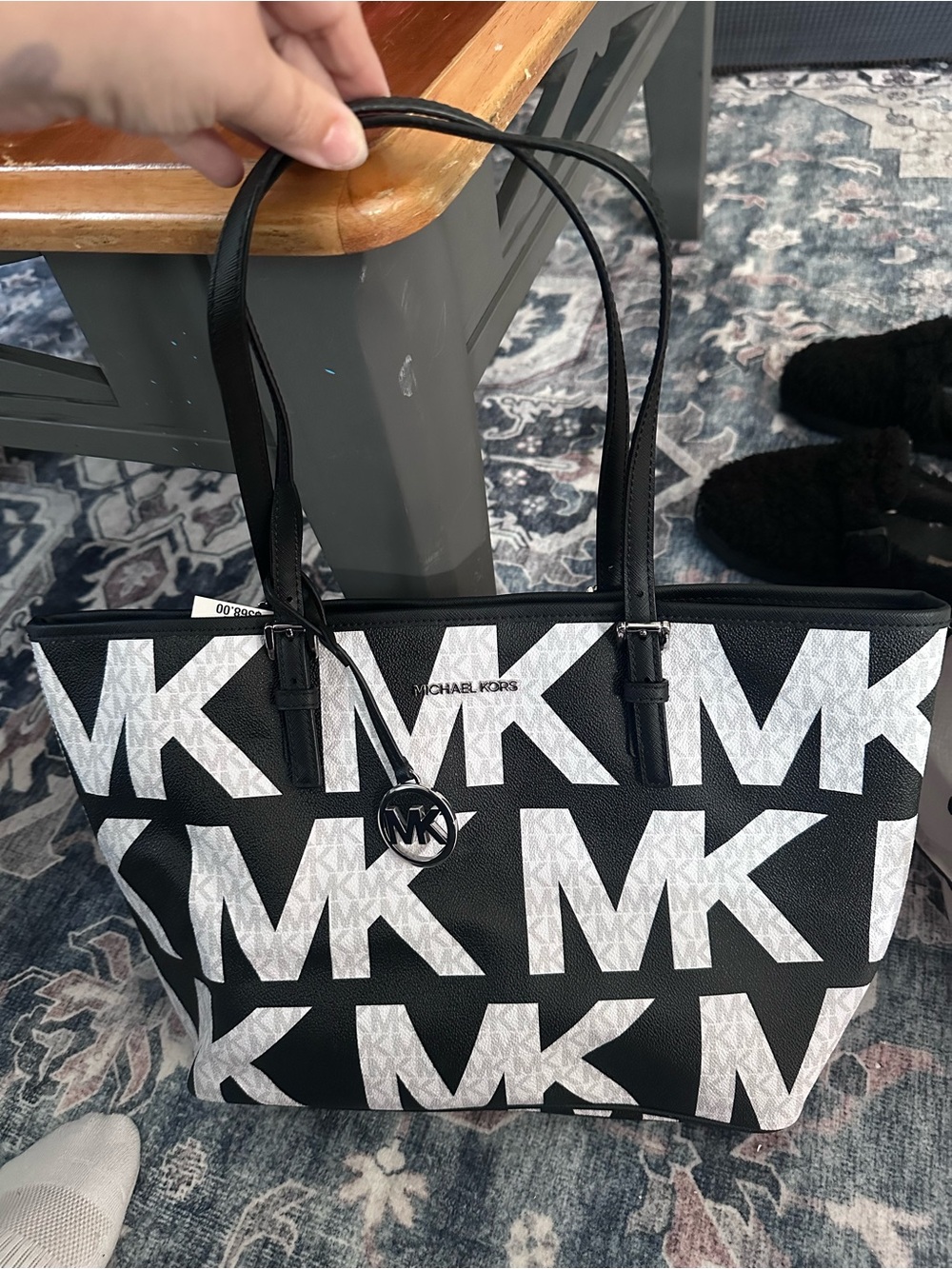 Michael Kors Black & White MK Signature Tote